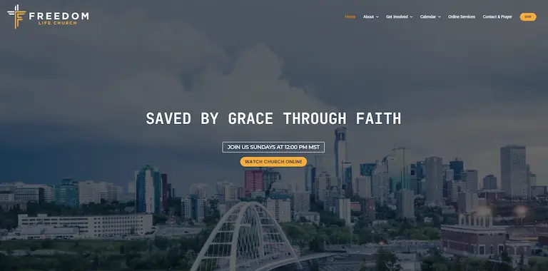 Freedom Life Church custom church website design